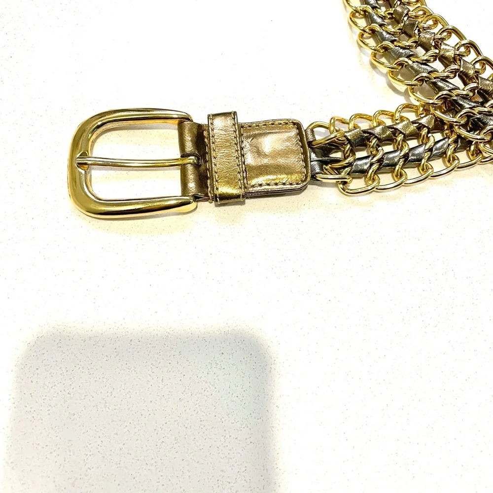 Metallic Gold Woven Belt